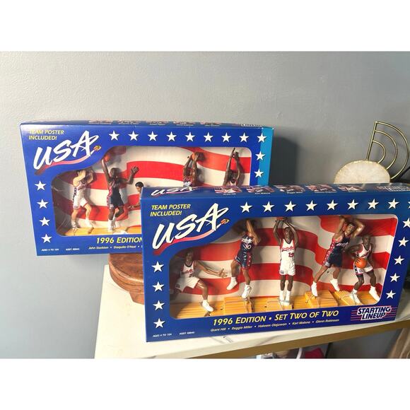 Vintage 1996 USA Basketball Starting Lineup – COMPLETE SEALED Two-Box Sets 1 & 2 - Picture 2 of 16